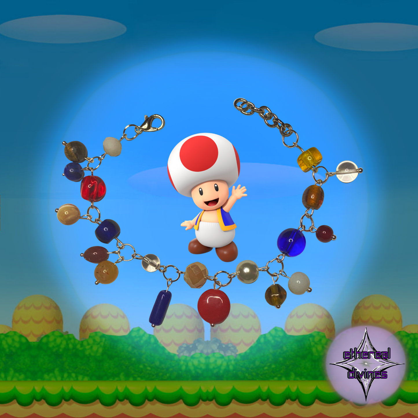 Toad Inspired Charm Bracelet