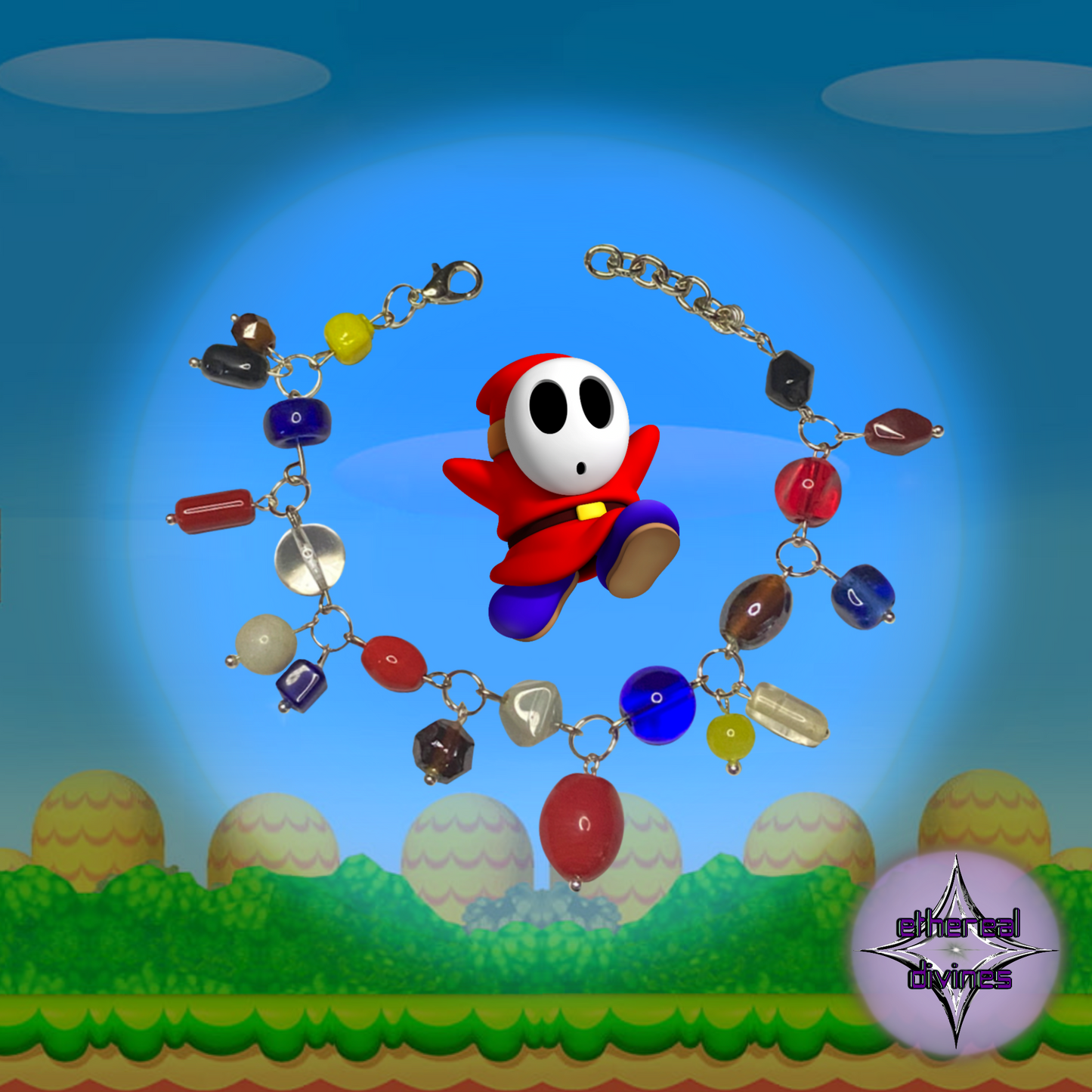 Shy Guy Inspired Charm Bracelet