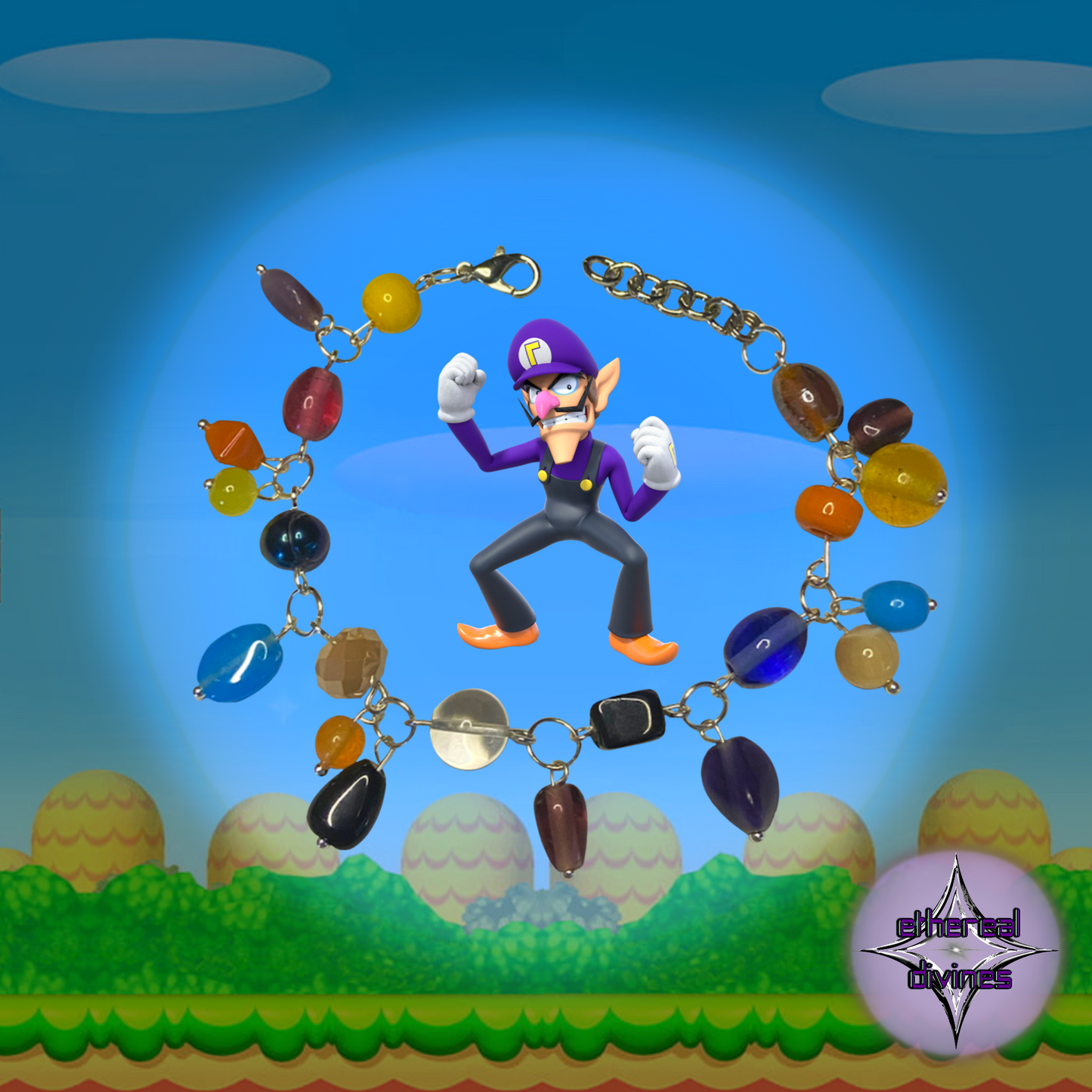 Waluigi Inspired Charm Bracelet
