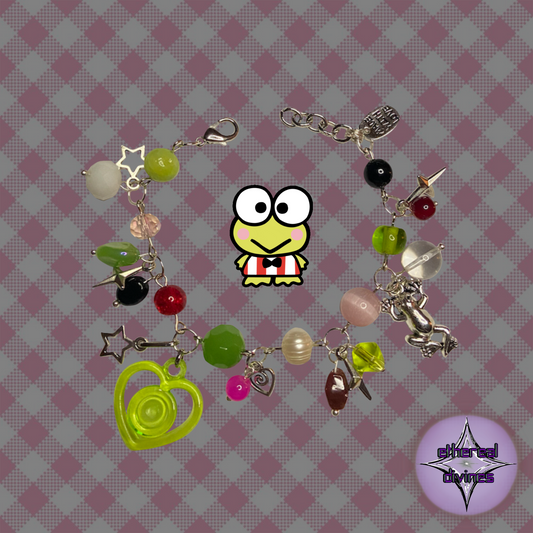 Keroppi Inspired Charm Bracelet